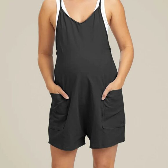 Oversized Jumpsuit Shorts - Maternity & Postpartum - Picture 1 of 3